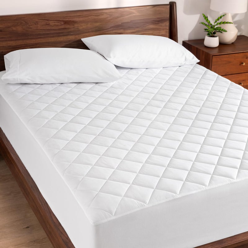 Bare Home Quilted Fitted Mattress Pad (Full) - Cooling Mattress Cover - Easily Washable - Elastic Fitted Cover for Mattress - Stretch-to-Fit up to 15 Inches Deep (Full) - Image 1